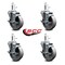 Service Caster Semi Steel Swvl Grip Ring Caster Set 4 w/3''Wheel&7/16''Stem-4 Swvl w/Top Lck BRK, 4PK SCC-GR20S415-SSR-TLB-716138-4 - alternate 3